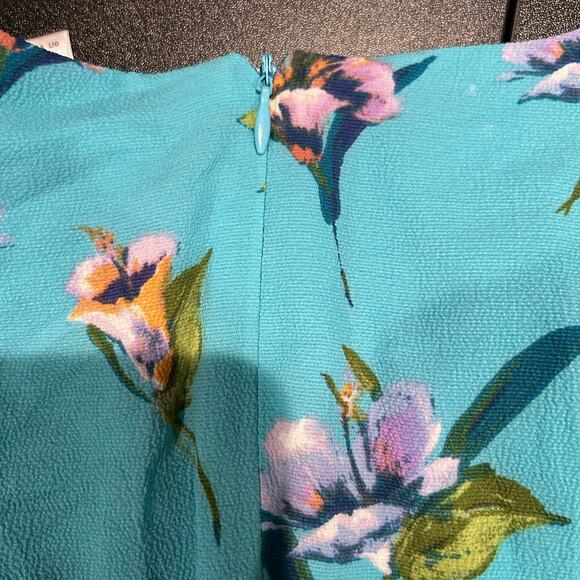 LONDON TIMES Maxi Dress NWT $120 Aqua Yellow Floral Size 12 - Picture 6 of 9